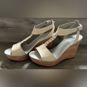 Franco Sarto Women's Cream Wedge Sandals